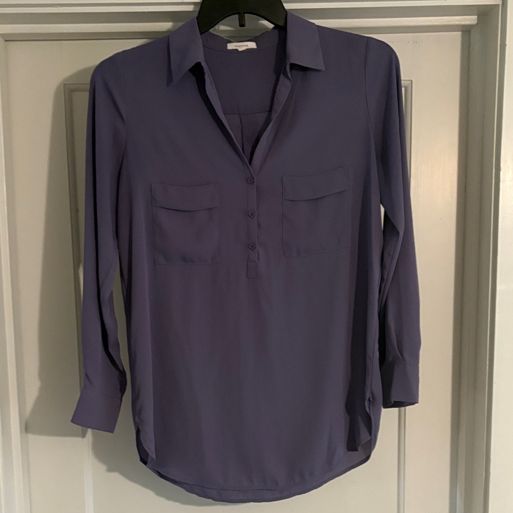 Pleione Lavender Button-Up Blouse